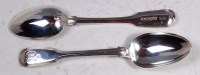 Lot 601 - A harlequin set of six silver dessert spoons,...