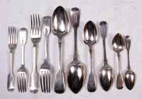 Lot 611 - A 19th century silver harlequin cutlery suite,...