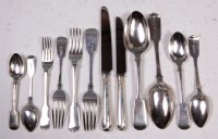 Lot 615 - A 19th century silver harlequin cutlery suite,...