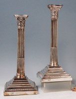 Lot 616 - A pair of late Victorian silver Corinthian...