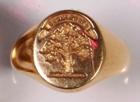 Lot 668 - A gents 18ct gold signet ring, with impressed...