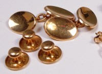 Lot 672 - A pair of 18ct gold cufflinks, each of...