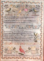 Lot 753 - A George III needlework verse and picture...