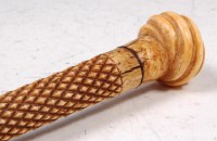 Lot 754 - A 19th century carved narwhal tusk walking...