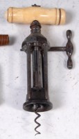 Lot 776 - A mid 19th century steel rack corkscrew,...