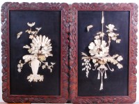 Lot 794 - A pair of Japanese Shibayama panels, each in...