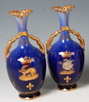 Lot 556 - A pair of circa 1900 French porcelain specimen...