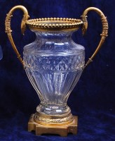 Lot 592 - A late 19th century cut glass and gilt bronze...