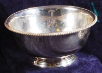 Lot 606 - A modern sterling silver footed fruitbowl,...