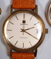 Lot 705 - A Zenith gold cased gents wristwatch, having...