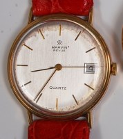 Lot 725 - A Marvin gold cased gents wristwatch, having...