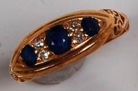 Lot 736 - An Edwardian 18ct gold, sapphire and diamond...