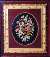 Lot 750 - A late 19th century framed woolwork, depicting...