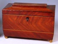 Lot 759 - A late Georgian mahogany tea caddy, of...