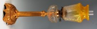 Lot 761 - A Victorian gilt brass pedestal oil lamp,...