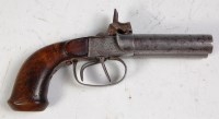 Lot 771 - A 19th century Belgian percussion cap pistol,...