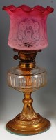 Lot 782 - A late Victorian lacquered brass pedestal oil...