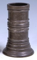 Lot 804 - An 18th century turned pewter quill holder,...