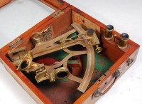 Lot 819 - A cased lacquered brass sextant, by Graham &...