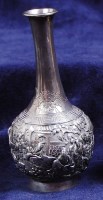 Lot 829 - A Chinese silver specimen vase, pear shaped...