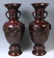 Lot 835 - A pair of Japanese Meiji period pedestal...