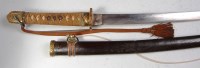 Lot 860 - A Japanese WWII officers sword and scabbard,...