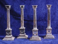 Lot 622 - A set of four neo-classical Sheffield plate...