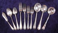 Lot 635 - A George V silver part cutlery suite, in the...