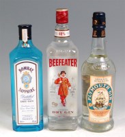Lot 45 - Gin; Bombay Sapphire x1, Beefeater x1,...