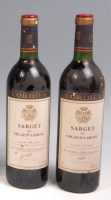 Lot 50 - Wine; Sarget de Gruaud-Laros, Saint Julien...