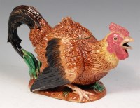 Lot 73 - A George Jones majolica rooster teapot and...