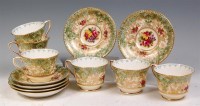 Lot 84 - A set of six Royal Worcester cabinet cups and...