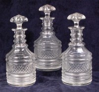 Lot 115 - A set of three William IV cut glass mallet...