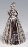 Lot 176 - A late 19th century silver novelty table bell,...