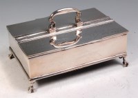 Lot 179 - A silver desk stand, of rectangular form,...