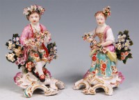 Lot 103 - A pair of 18th century Derby porcelain figures...