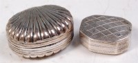 Lot 187 - A circa 1830 silver vinaigrette, of shell...