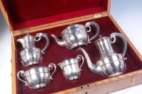 Lot 136 - A late Victorian silver five piece tea and...