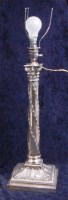 Lot 138 - An Edwardian silver pedestal lamp base,...