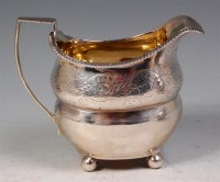 Lot 143 - A late Georgian silver cream jug, having a...