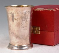 Lot 149 - A silver commemorative beaker for the Queens...