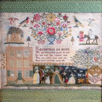 Lot 282 - A George III needlework picture and verse...