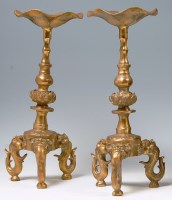 Lot 293 - A pair of circa 1900 Chinese cast brass...