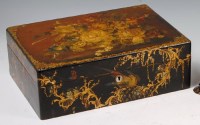 Lot 313 - A Victorian papier-mache unfitted box, having...