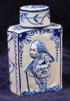 Lot 84 - An 18th century Delft tea canister, with...
