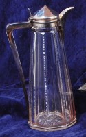 Lot 144 - A late Victorian silver cut glass claret jug,...