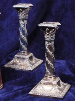 Lot 145 - A pair of late Victorian silver and embossed...