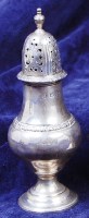 Lot 153 - A George V silver pedestal lighthouse sugar...