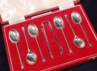 Lot 169 - A cased set of six silver teaspoons, having...