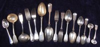 Lot 171 - An extensive silver harlequin cutlery suite,...